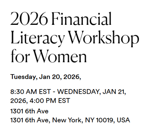 2026 Financial Literacy Workshop for Women: James Beard Foundation